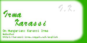 irma karassi business card